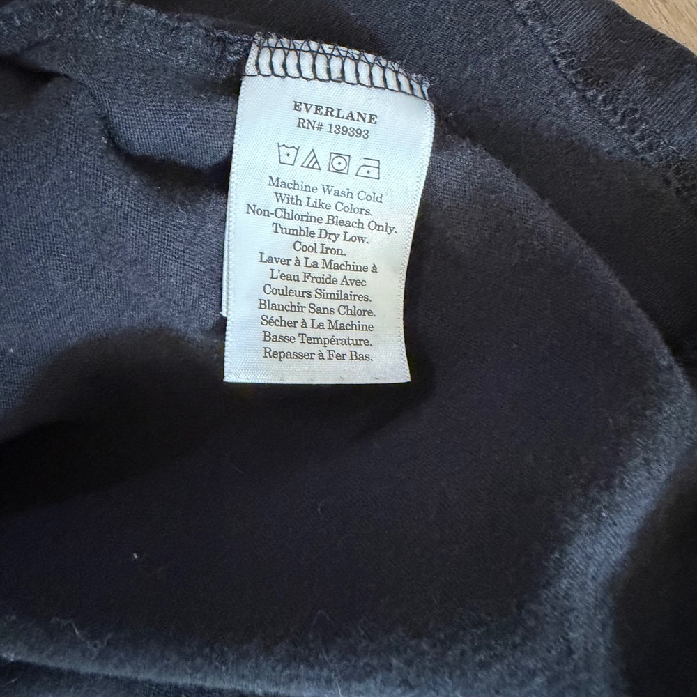 Everlane Womens Organic Cotton Crew Neck Short Sleeve T-Shirt Black Size M - Picture 5 of 5
